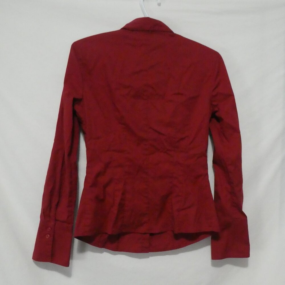 SMART SET | small | Elegant Red Long Sleeve Button-Up Shirt - Picture 2 of 16